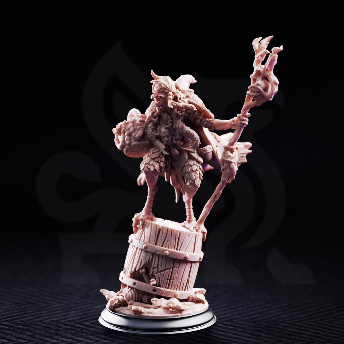 Baba Yaga Ancient Witch Miniature | Tales Grimm Hag Warlock Sorceress D&D Figure, DM Stash 32mm 75mm Unpainted Resin RPG Model