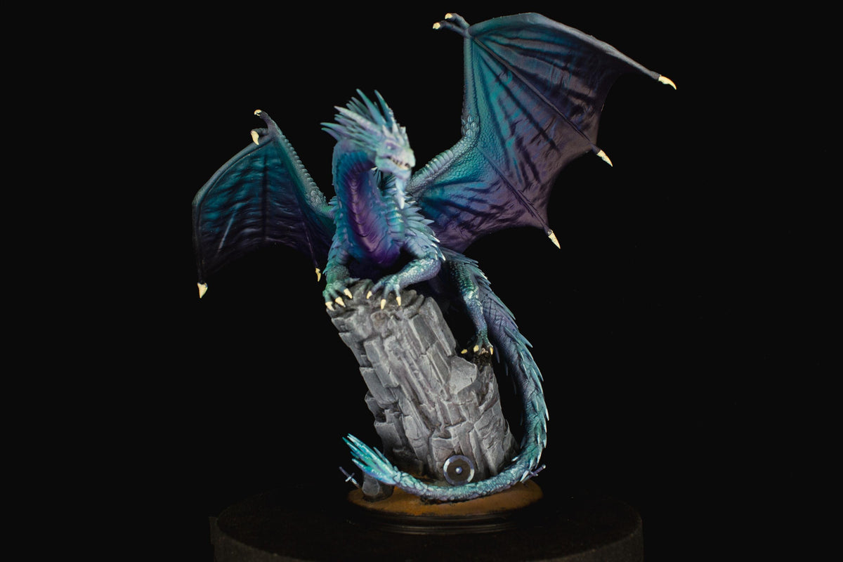 Pro Painted Silver Dragon Miniature - Gintharax | Hand Painted Adult Dragon, Custom D&D Monster, RPG Showcase Display Figure